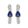 10K White Gold Pear Shaped Blue Sapphire and 1/10 Cttw Diamond Huggy
Hoop Earrings