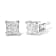 .925 Sterling Silver 1/4 Cttw Invisible Set Princess Diamond Composite
Quad Stud Earrings