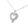 1.00ctw Baguette Diamond Open Sterling Silver Heart Necklace