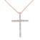 14K Rose Gold Over Sterling Silver 1.0ctw Champagne Diamond Gold Cross
Pendant w\chain