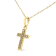 10K Yellow Gold Over Sterling Silver 1/4ctw Champagne Diamond Cross
Pendant w\chain