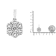 14K White Gold 2.0ctw Round Diamond 7 Stone Flower 18" Pendant
w\chain(H-I Color, SI2-I1 Clarity)
