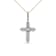 0.875ctw Round and Baguette Diamond Zigzag Cross 10K Yellow Gold Pendant
