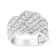 10K White Gold 3.00ctw Diamond Multi Row Cluster Band Ring (I-J Color,
I3 Clarity)