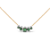 18K Rose Gold Multi-Size Round Tsavorite and Pave Round Diamonds Curved
Bar Necklace