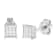 Sterling Silver Princess Cut Diamond Square Stud Earrings .30ctw