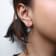 18K Two-tone Gold Round Blue Topaz and Round Diamonds Cluster Floral
Drop Hoop Earrings