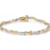 10K Two-Tone Gold 1/2ctw Diamond Alternating 3 Stone and X-Link Bracelet
(I-J Color, I2-I3 Clarity)