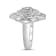 14K White Gold 7/8ctw Round and Baguette Diamond Cluster Ring (H-I
Color, SI2-I1 Clarity) - Size 7