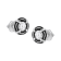 Black Rhodium Over Sterling Silver Round 1.0ctw Diamond Double Halo
Solitaire Stud Earrings