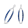 18K White Gold 1.11 Cttw Blue Round Diamond and Blue Sapphire Openwork
Oval Dangle Earrings