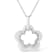 .925 Sterling Silver Diamond Accent Double Flower Shape 18" Satin
Finished Pendant Necklace