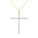 10K Gold Over Sterling Silver 2 1/2ctw Diamond Cross Pendant w\chain
(H-I, I2-I3)