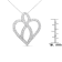 14K White Gold 1ctw Diamond Heart Ribbon Pendant Necklace (H-I, I1-I2)