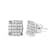 10K White Gold 3/4ctw Princess Diamond Composite Cushion Shape Stud Earrings