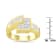 14K Yellow Gold 1 1/2ctw Channel-Set Mixed Cut Diamond Bypass Ring(G-H
Color, SI2-I1 Clarity)