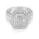 Sterling Silver 1.0ctw Round and Baguette Diamond Elongated Cocktail
Ring (H-I Color, I2-I3 Clarity)