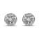 Sterling Silver 1/4ctw Round Diamond Spiral Halo Cluster Stud Earrings