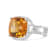 14K White Gold Cushion Citrine and 1/3ctw Round Diamond Ring(H-I Color,
VS1-VS2 Clarity)- Size 6.5
