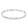Sterling Silver 1.0ctw Round-Cut and Baguette-Cut Diamond X-Link Bracelet