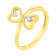 14KT Yellow Gold 1/20 ctw. Dual Heart Diamond Ring (K-L, I1-I2) - Size 7