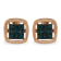 10K Rose Gold Over Sterling Silver Rose Cut Treated Diamond Stud Earring .25ctw