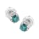 14K White Gold 1/2ctw White and Treated Blue Round Diamond Earrings