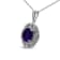 Sterling Silver Diamond Accent and 9x7mm Oval Amethyst Pendant w\chain 18"