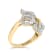 18K Yellow Gold Over Sterling Silver 1/2ctw Mixed Diamond Bypass Triple
Leaf Ring