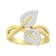 10K Yellow Gold 3/8ctw Round and Baguette-Cut Diamond Leaf Cocktail Ring
(I-J Color, I1-I2 Clarity)