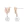 14K Rose Gold 1/6 Cttw Round Diamond and 8mm Round Pearl Floral Drop
Stud Earrings