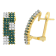 14K Yellow Gold 2.0ctw White and Treated Blue Diamond Earrings