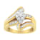 10K Yellow Gold 1/2ctw Diamond Cluster Cocktail Ring (J-K Clarity, I1-I2 Color)