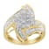 1.00ctw Round And Baguette Diamond 10K Yellow Gold Cluster Ring