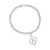 Sterling Silver Open Heart with Center Vertical Infinity Chain Charm Bracelet