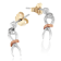 Two-Toned Sterling Silver Awareness Ribbon Dangle Earrings