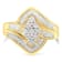10K Yellow Gold over Sterling Silver Diamond Bypass Cluster Ring (1
Cttw, I-J Color, I2-I3 Clarity)