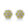 Sterling Silver 1/4ctw Yellow Color Treated Diamond Cluster Flower Earrings
