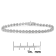Rhodium Over Sterling Silver 1.0 Ctw Diamond Heart Tennis Bracelet
