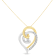 0.10ctw Diamond Accent 10K Yellow and White Gold Double Open Heart Necklace
