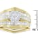 14K Yellow Gold 2-1/3ctw Diamond Cluster Band Engagement Ring &
Wedding Band Set Size 7