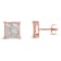 10K Rose Gold Over Sterling Silver Princess Diamond Quad Stud Earrings 0.5ctw