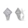 18K White Gold 1 1/10ctw Round Diamond Cluster with Halo Hoop Huggie Earrings