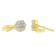 14K Yellow Gold 3/4ctw Diamond Floral Cluster Drop and Dangle Stud Earrings