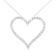 Sterling Silver 3.0ctw Round-Cut Diamond Open Heart Pendant w\chain(I-J
Color, I2-I3 Clarity) - 18"