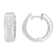 14K White Gold 1 1/8ctw Princess and Round Cut Diamond Huggie Earrings