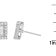 14K White Gold 1.0ctw Round and Baguette Diamond Stud Earrings