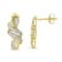 10K Yellow Gold Over Sterling Silver Round Cut Diamond Swirl Earrings .08ctw