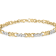 10k Yellow Gold 1/3ctw Diamond 3 Stone and X-Link Bracelet (I-J Color,
I1-I2 Clarity) - 7.50" Inches