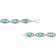 .925 Sterling Silver 7x7 mm Cushion Cut Blue Topaz and 1/20ctw Round Cut
Diamond Tennis Bracelet
